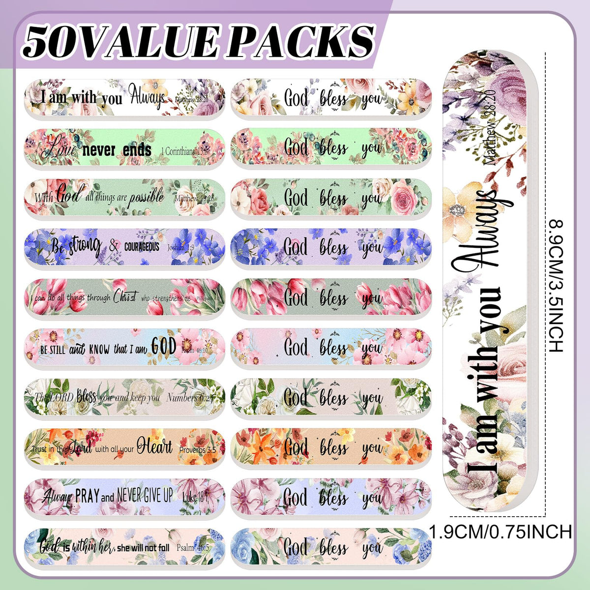 Lanties emery boards with floral designs ideal for daily care