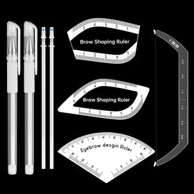 Lanties eyebrow ruler 4pc kit for precise brow mapping at home.