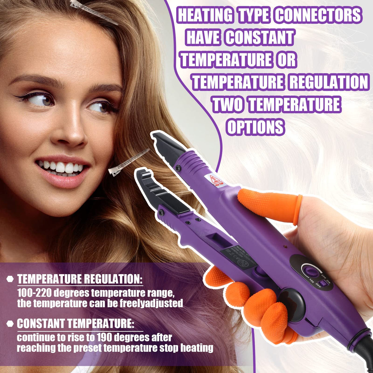 Lanties finger gloves to protect hands during fusion process.