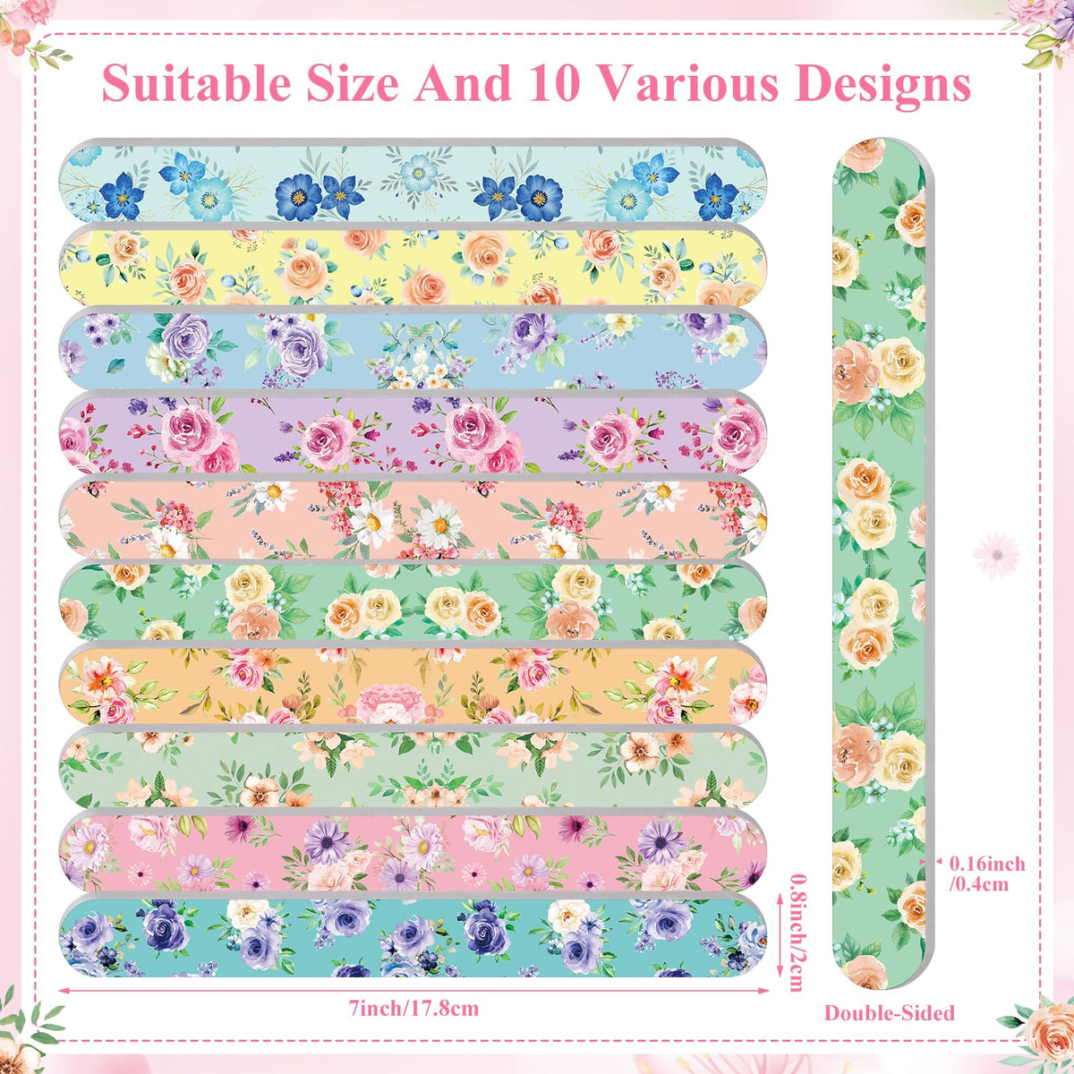 Lanties flower emery boards ideal for salon and home use