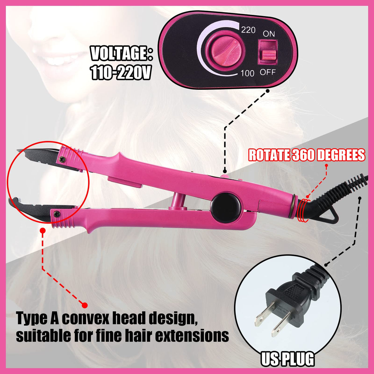 Lanties hair extension clips for precise sectioning during bonding