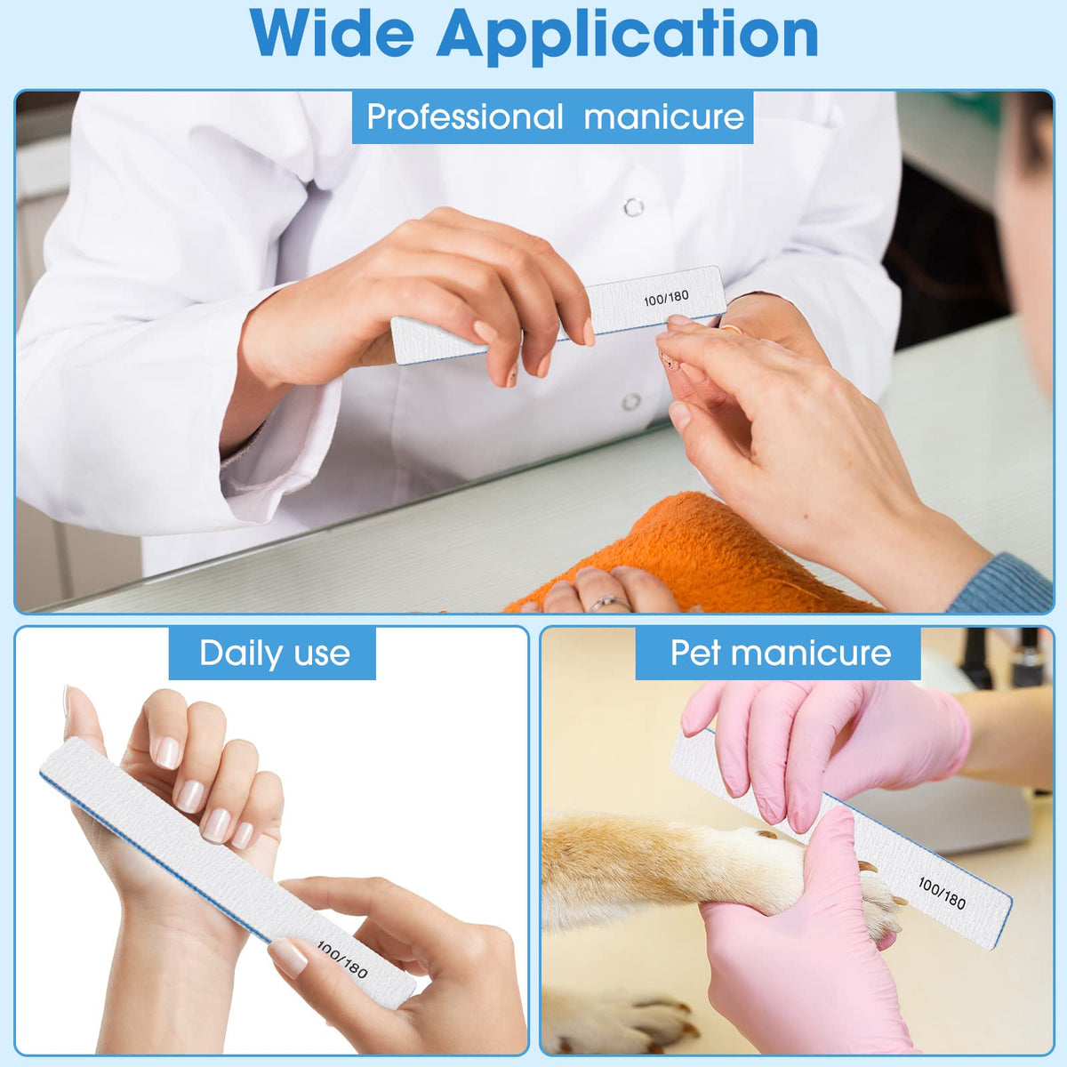 Lanties nail files with adhesive tape construction for long-lasting performance