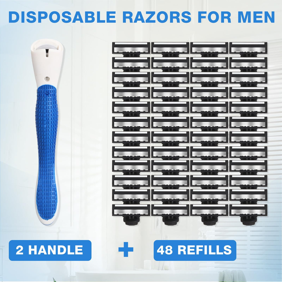 Lanties razor handle with non-slip grip for comfortable shaving precision