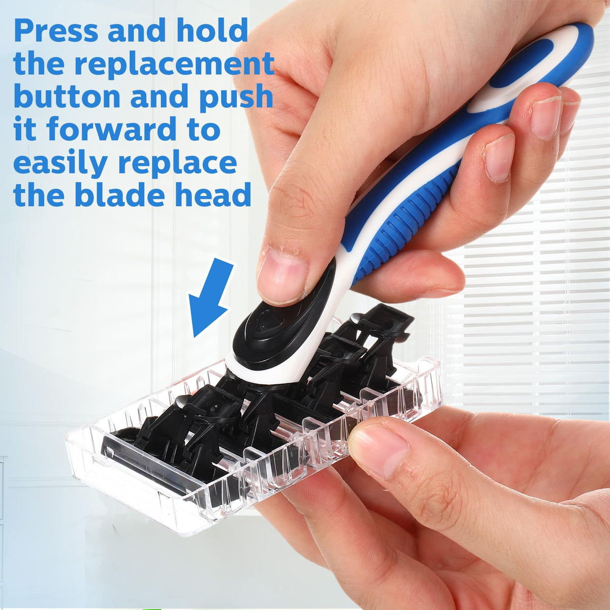 Lanties razor head pivots 30 degrees to match facial contours
