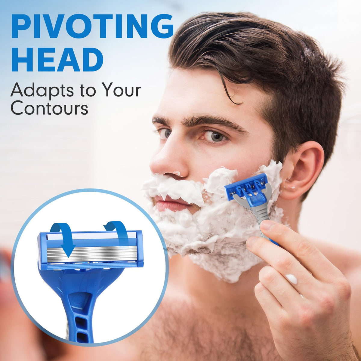 Lanties vitamin E and aloe glide strip for smoother shaving.