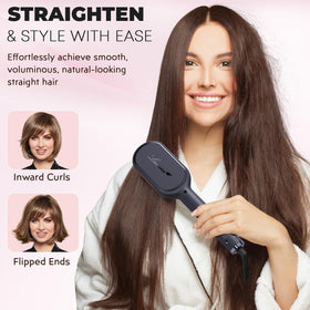 LANVIER anti-scald shield protects scalp during quick smoothing passes.