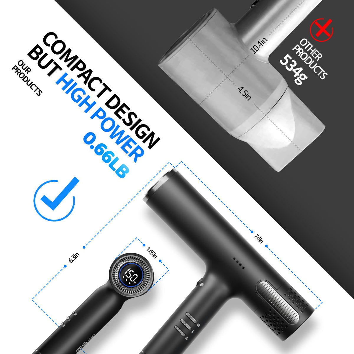 LANVIER LCD display enables precise heat and airflow control for consistent results.