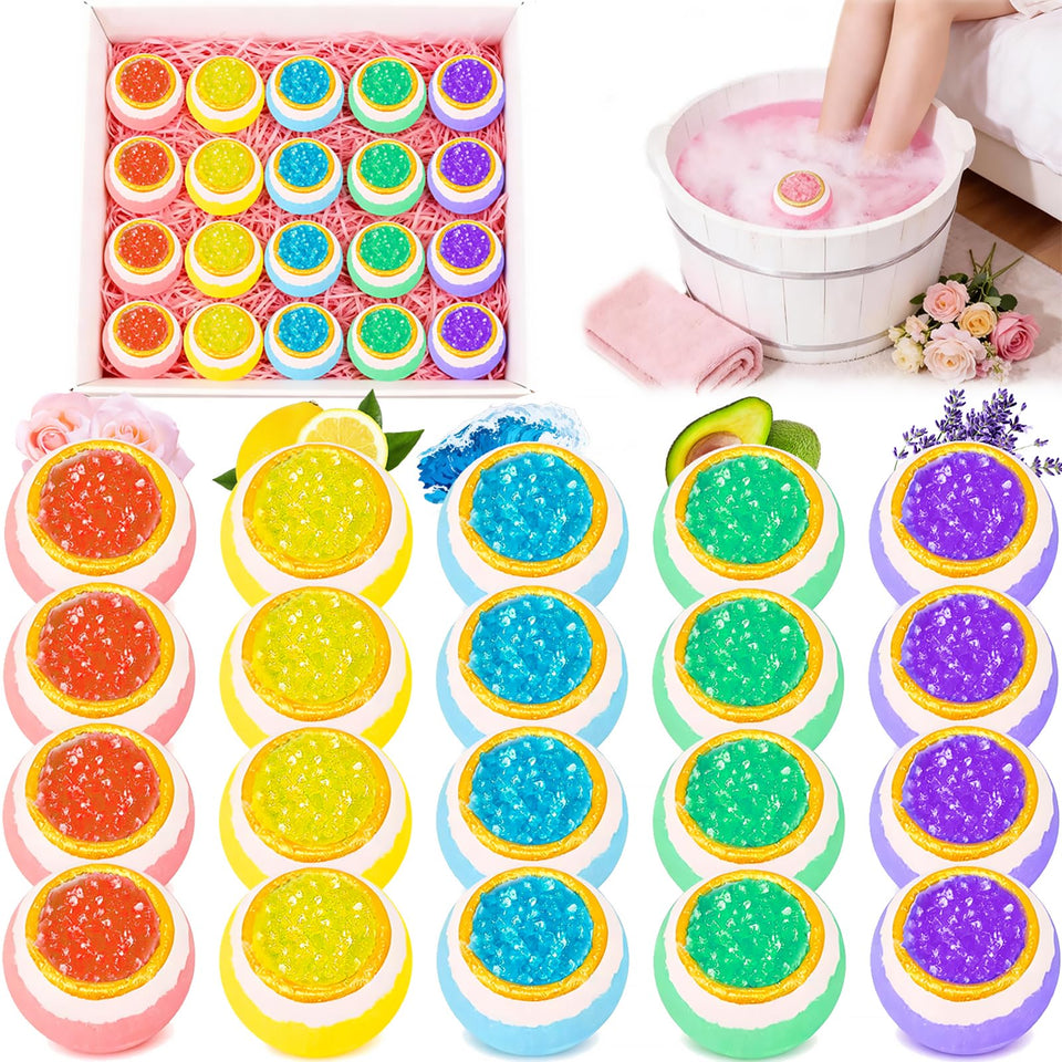 Lanwexy Bath Foot Bombs collection pack with soothing aromas for a spa-like foot soak.