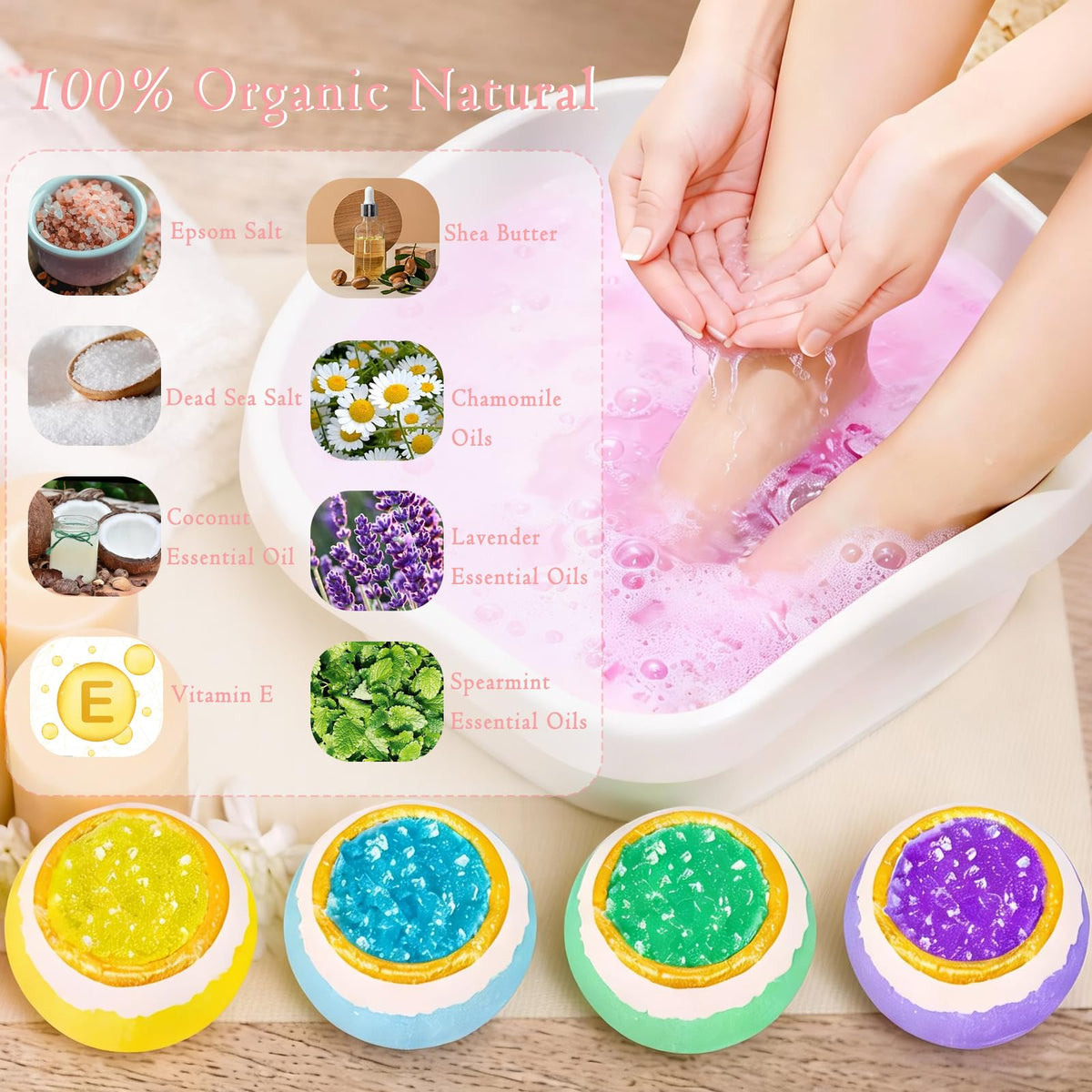 Lanwexy foot soak with tea tree oil infused for gentle cleansing and skin comfort.