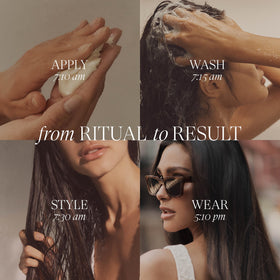 L’ANZA Abyssinian Flower Keratin Complex closeup shows replenishing ingredients for stronger hair.