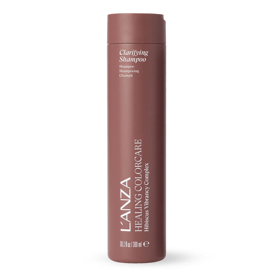 L’ANZA Healing Colorcare Clarifying Shampoo bottle showing color-safe deep cleanse