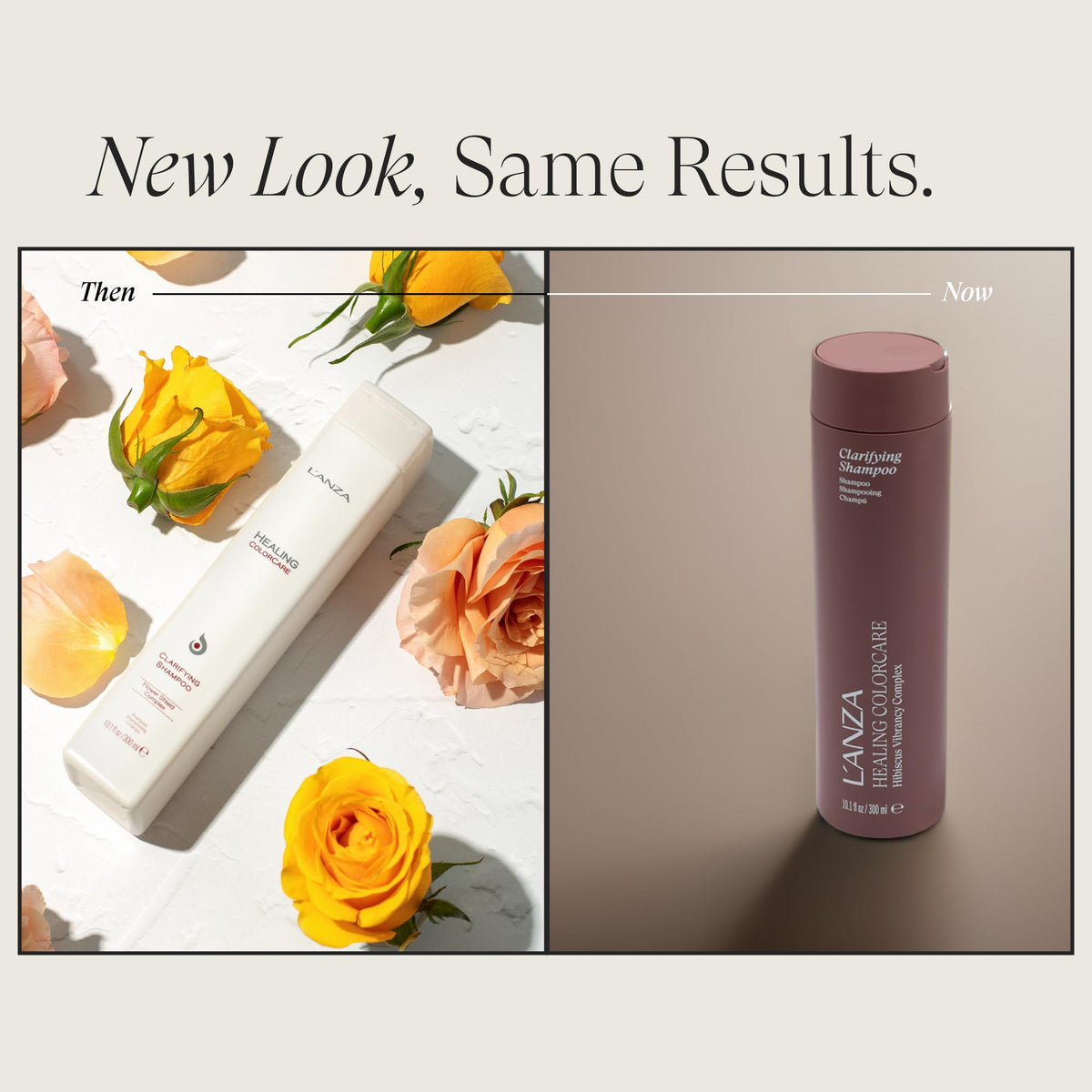 Pour action of L’ANZA Healing Colorcare Clarifying Shampoo highlighting detox cleansing
