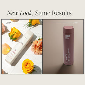 Pour action of L’ANZA Healing Colorcare Clarifying Shampoo highlighting detox cleansing