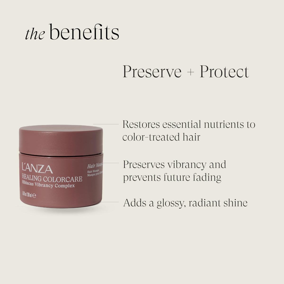 L’ANZA Healing ColorCare Masque application scene highlights smooth detangling and manageability.