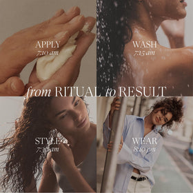 Pump bottle of L’ANZA Healing Curls Butter Shampoo ready for cleansing
