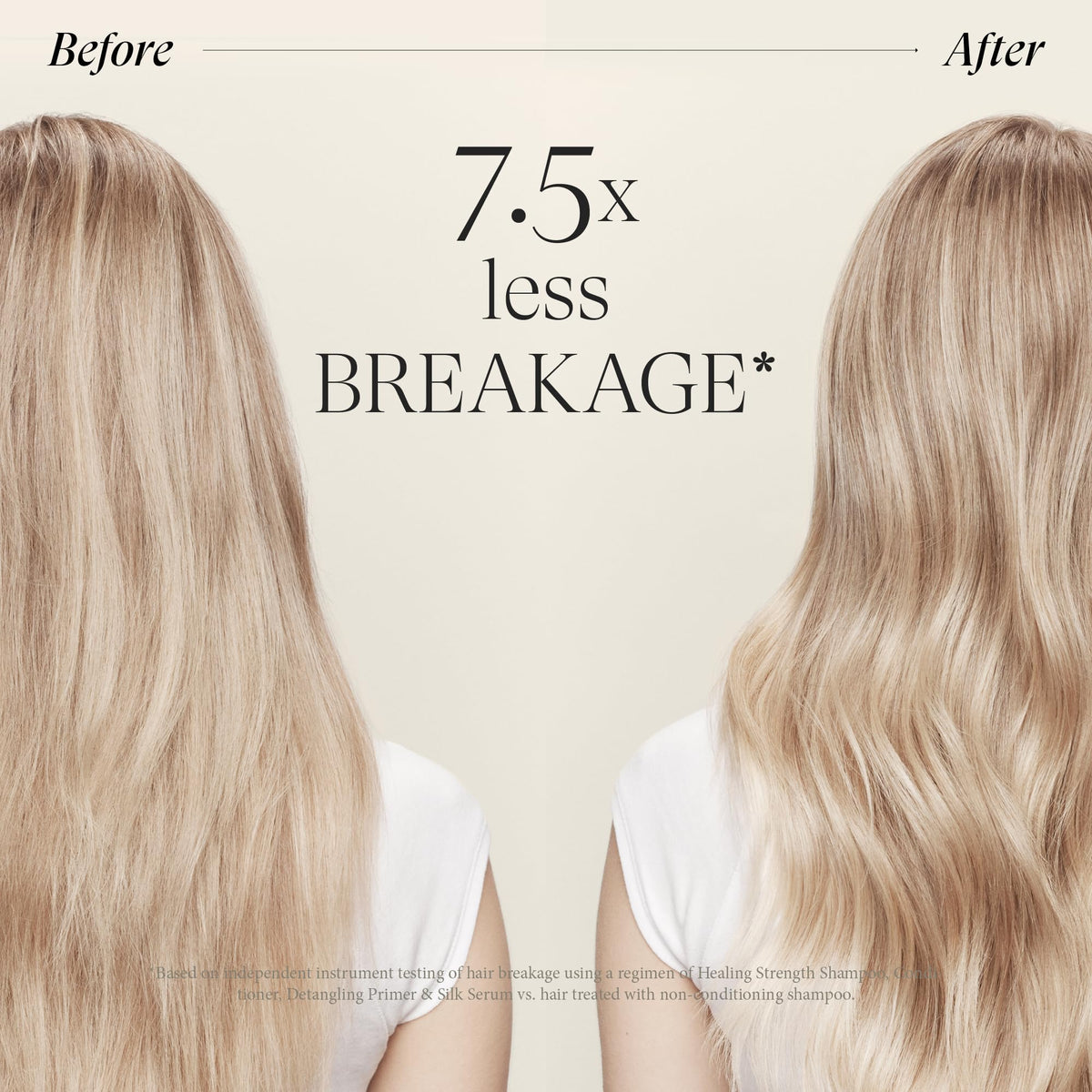 L’ANZA Healing Strength Detangling Primer applying on hair; instant detangling and a smooth finish.