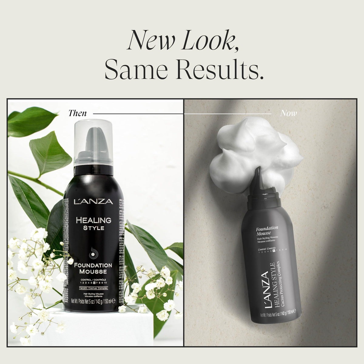 L’ANZA Healing Style Foundation Mousse texture on hair delivering shine and lift.