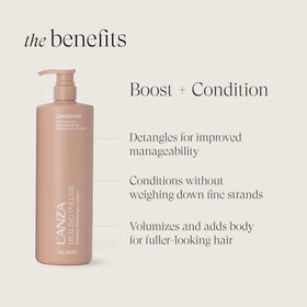 L'ANZA Healing Volume conditioner dispensing close-up highlights smooth texture