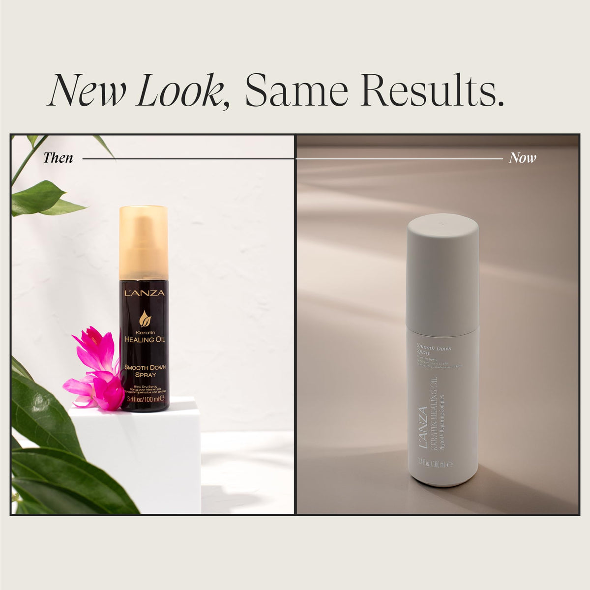 Lanza Keratin Healing Oil Smooth Down Spray on hair detangles for easier styling.