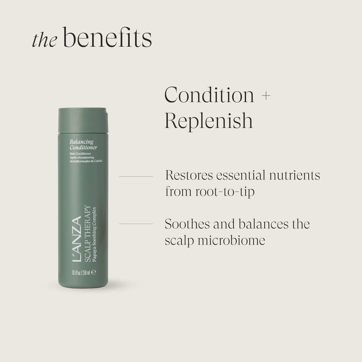 L’ANZA Stimulating Leave-In Treatment tube ready for application