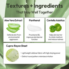 LAPCOS Aloe Sheet Mask on face during application for soothing hydration
