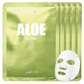LAPCOS Aloe Sheet Mask unfolded closeup showing breathable sheet for hydration