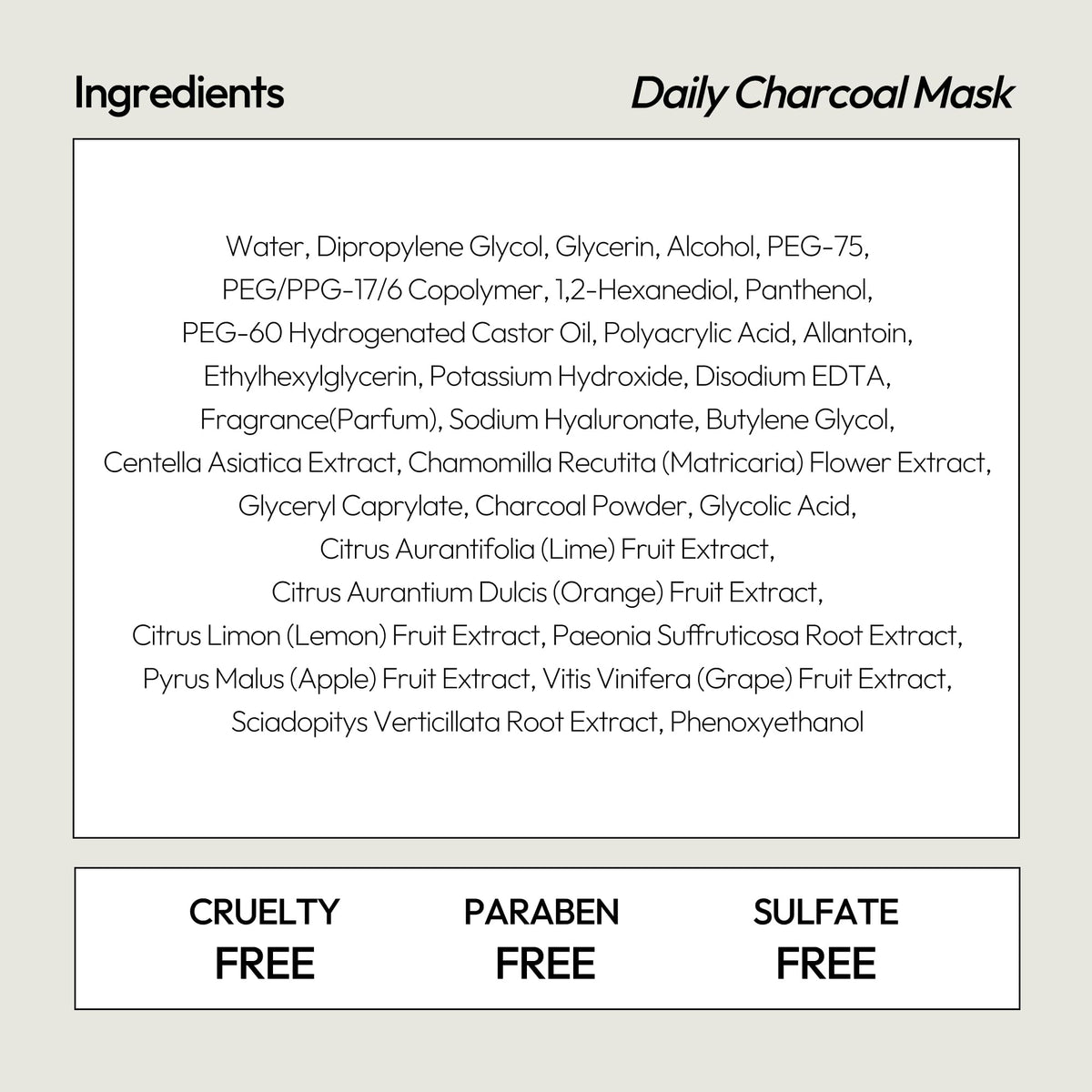 Pack of five LAPCOS charcoal sheet masks for routine care.