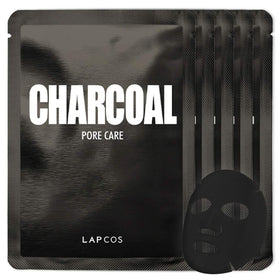 LAPCOS Charcoal Sheet Mask packaging front for pore refining care.