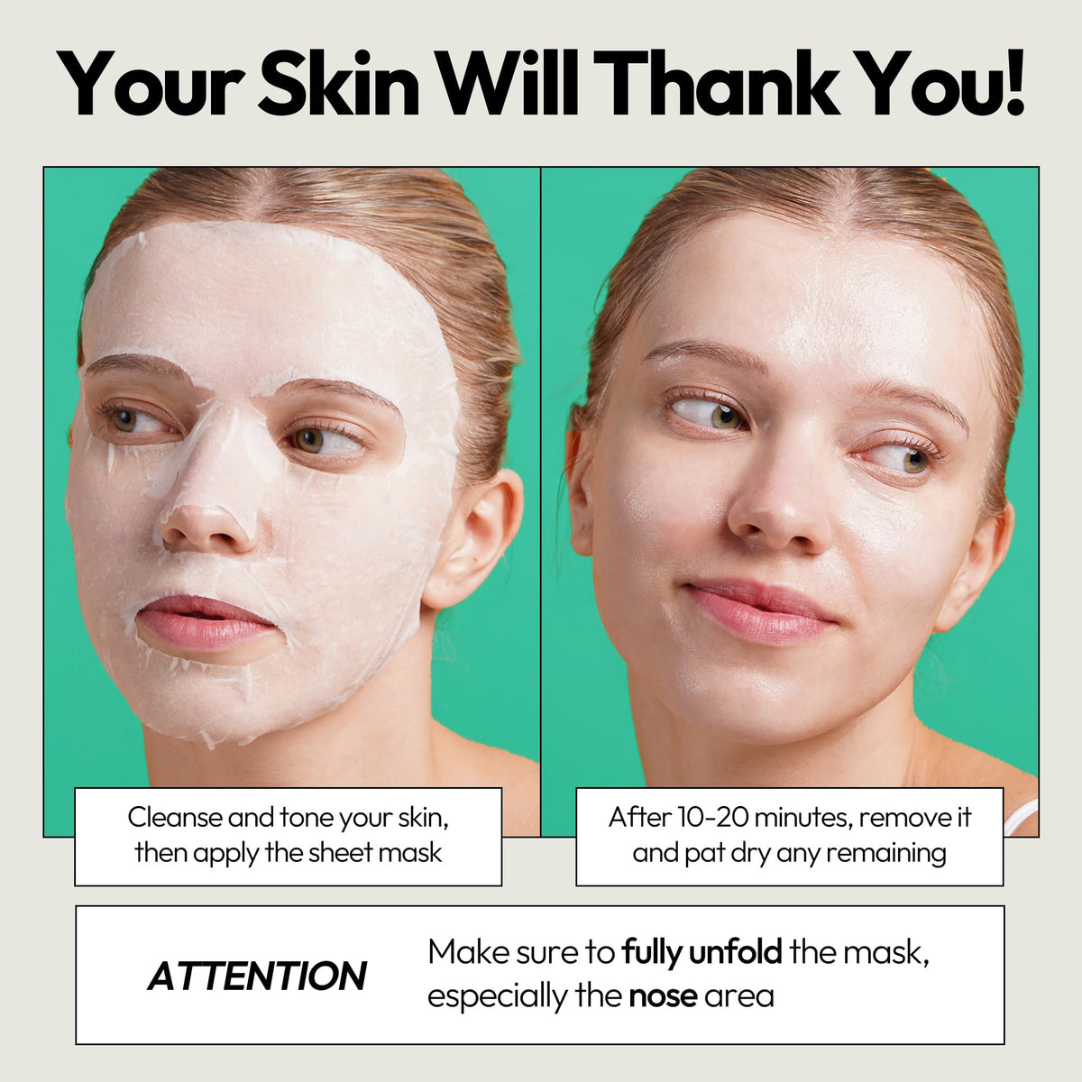 LAPCOS Cica Sheet Mask texture closeup with even serum coverage