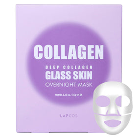 Lapcos Deep Collagen Glass Skin mask on clean skin for overnight hydration and firming.