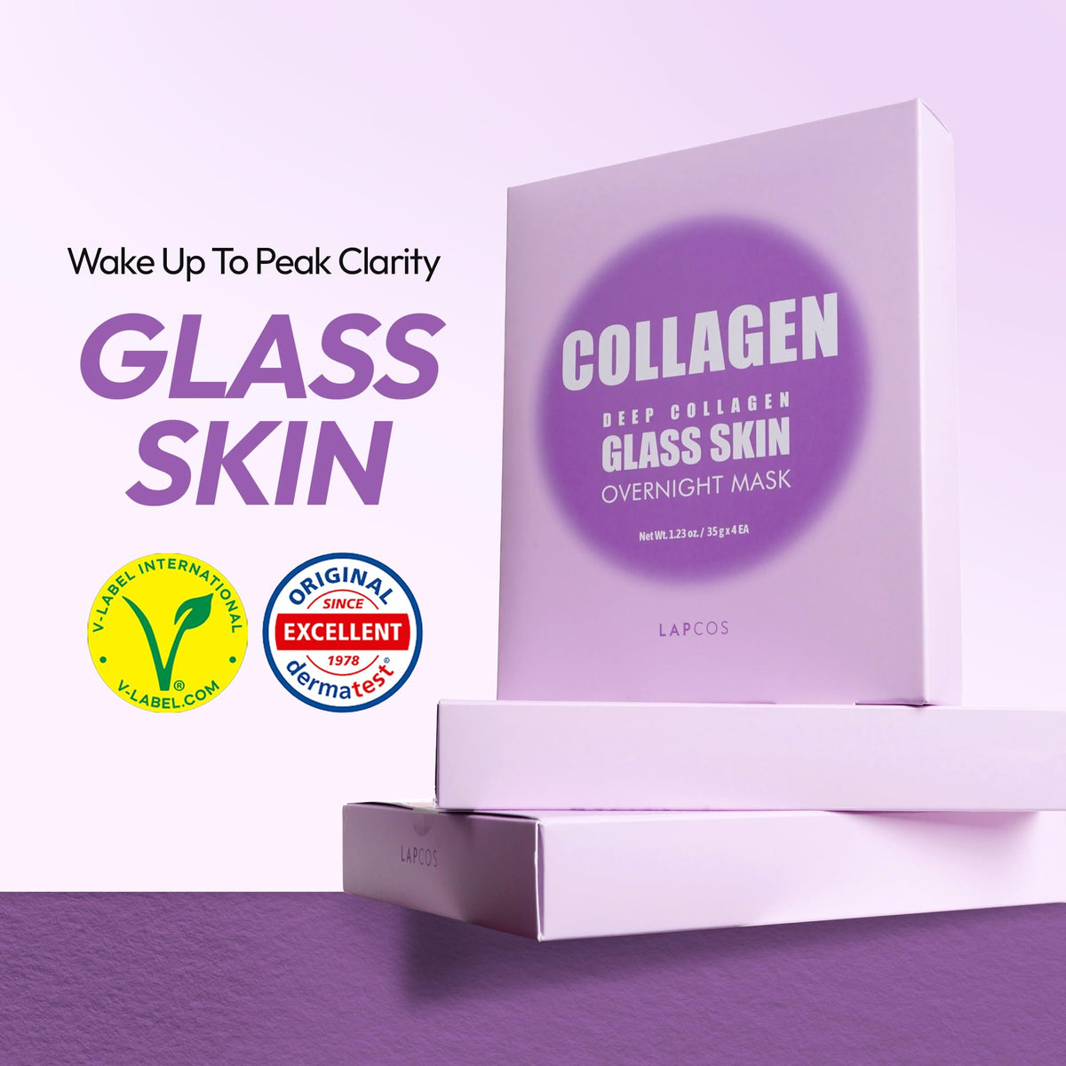 Lapcos hydrogel sheet adheres gently to facial contours for targeted ingredient delivery.