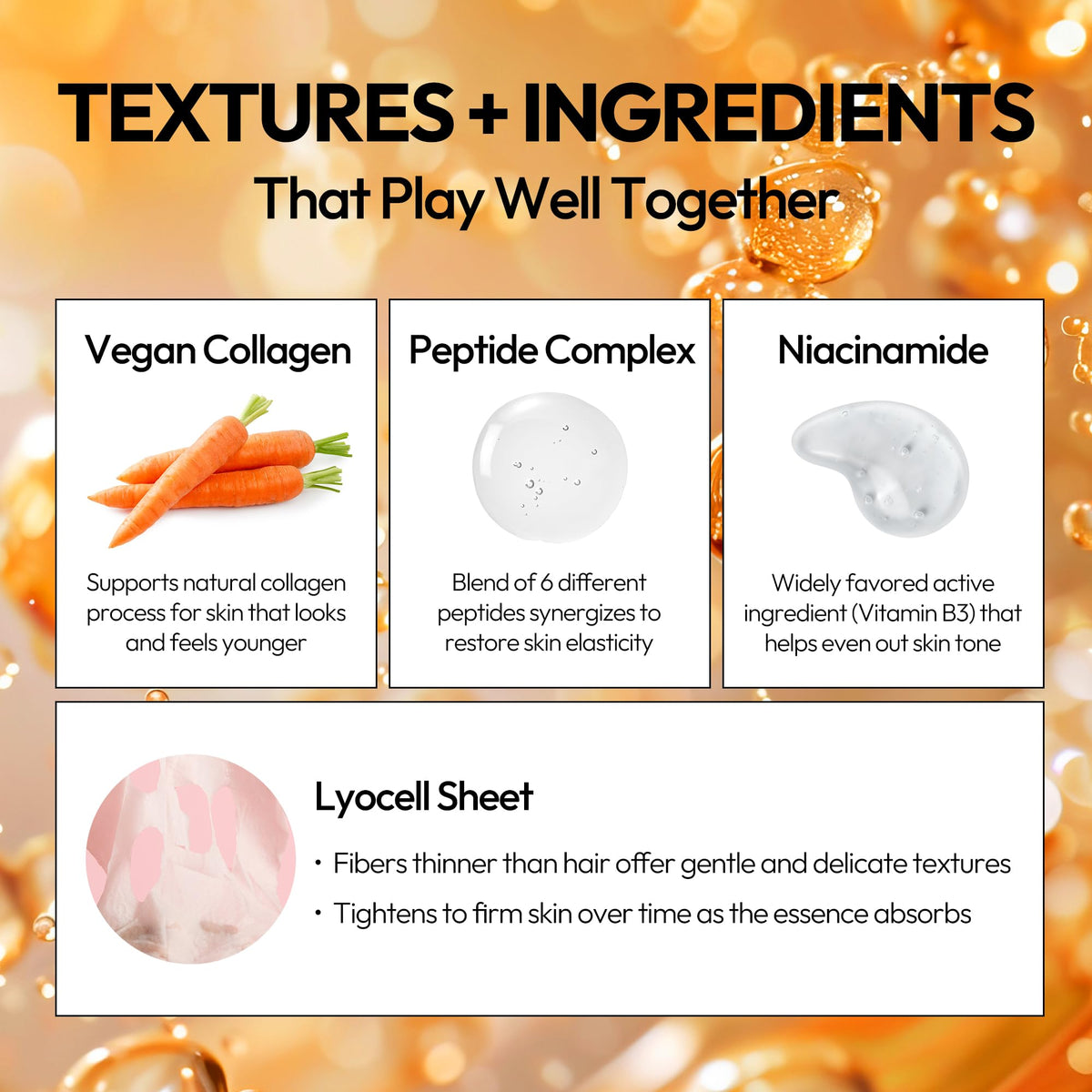 LAPCOS peptide-complex ingredients close-up highlighting skin-refreshing formula.