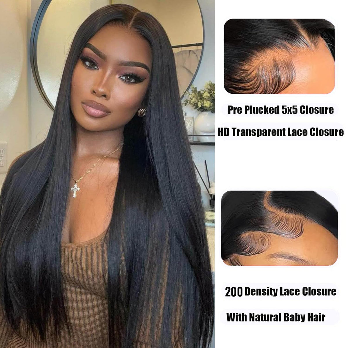 LAPIALA Wear and Go glueless wig 32 inch straight hair for bold daily wear.