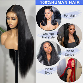 LAPIALA Wear and Go glueless wig drawstring cap demonstrates secure, glue-free fit.