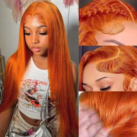 LAPONDAI ginger-orange wig showing natural hairline for daily wear