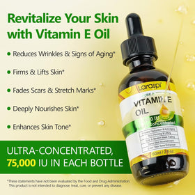 Laraspi Vitamin E Oil dropper pour enables precise application.
