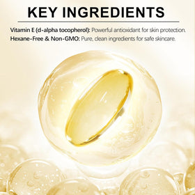 Laraspi Vitamin E Oil on skin close-up highlights nourishing texture.