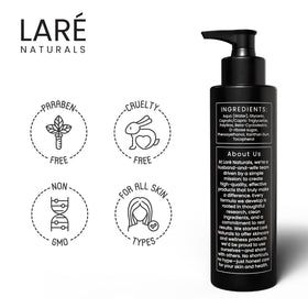 Laré Naturals paraben-free, made in USA, trusted daily moisturizer.