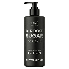 Laré Naturals Ribose Sugar for Skin bottle pouring promotes refreshed, vibrant-looking skin.