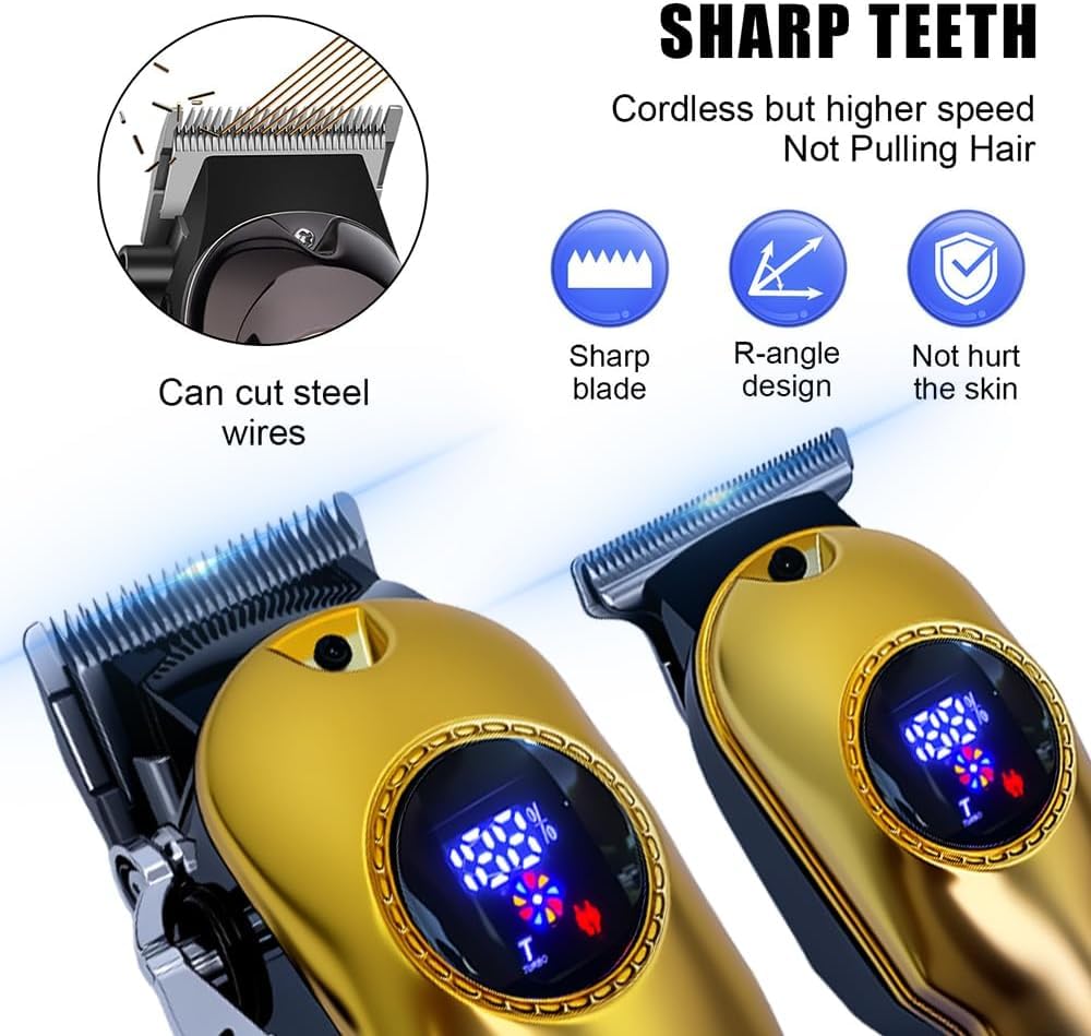 LARGNERSHAVER digital display clearly shows battery level for uninterrupted grooming.