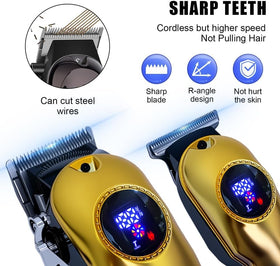 LARGNERSHAVER digital display clearly shows battery level for uninterrupted grooming.
