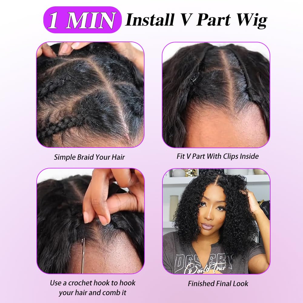 Larhali 12-inch curly wig length for versatile styling.