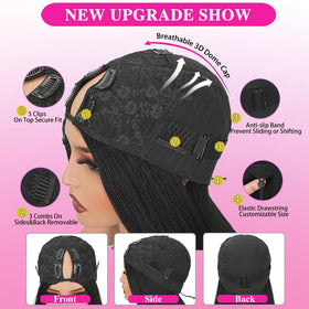 Larhali wig cap with three combs and adjustable band for secure daily wear