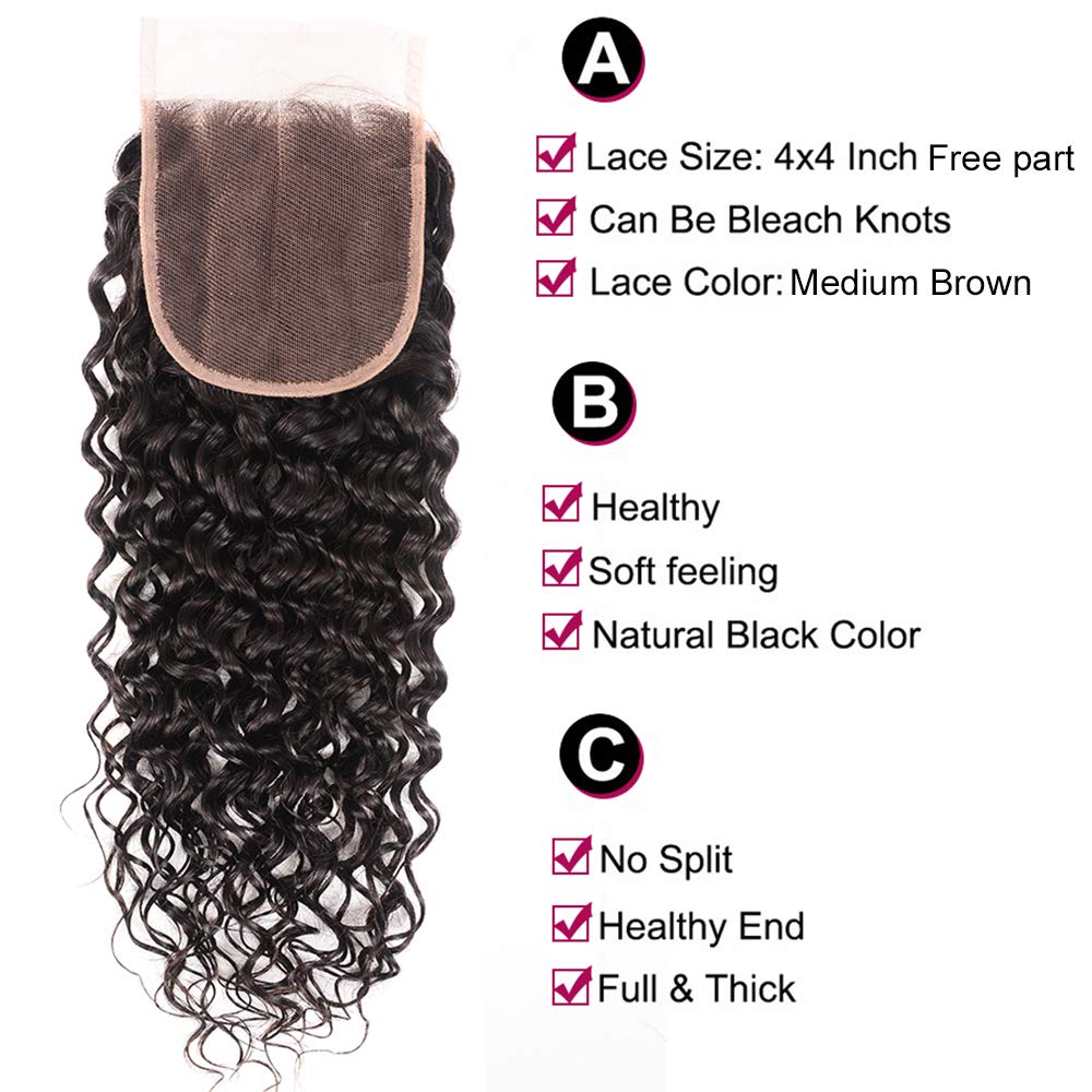 4x4 lace closure with Swiss lace offers seamless part and comfort.