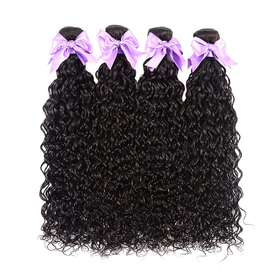 Laritaiya water wave bundles 16inch close-up showing natural texture and shine.