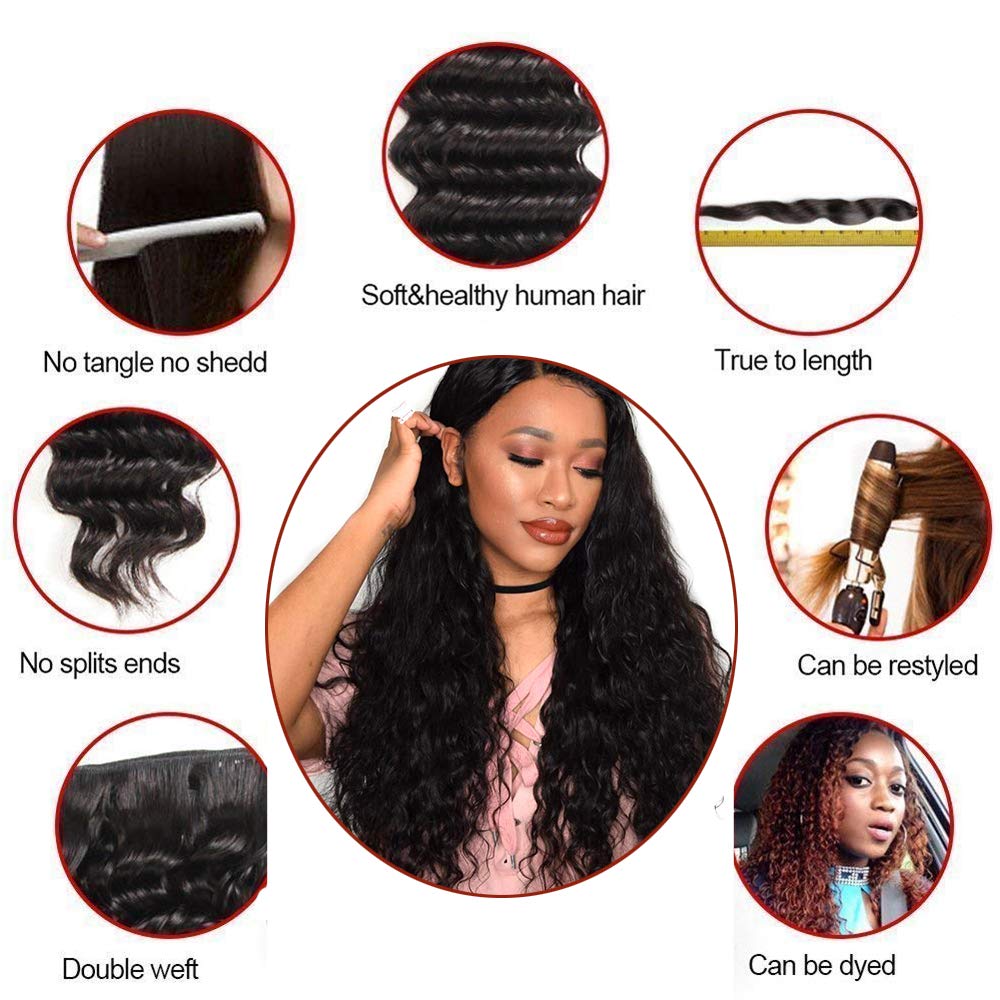 Laritaiya water wave bundles 20inch natural shine for versatile styling.
