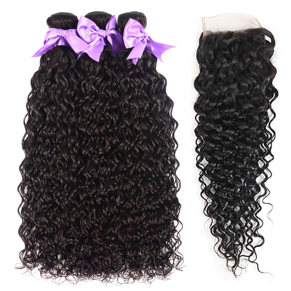 Close-up of smooth, tangle-free weft by Laritaiya Water Wave bundles.