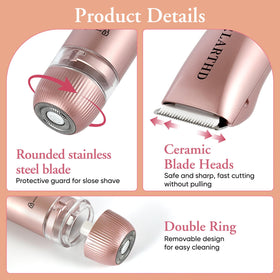 LARTHD Flawless ceramic blades close-up showing skin-friendly glide.