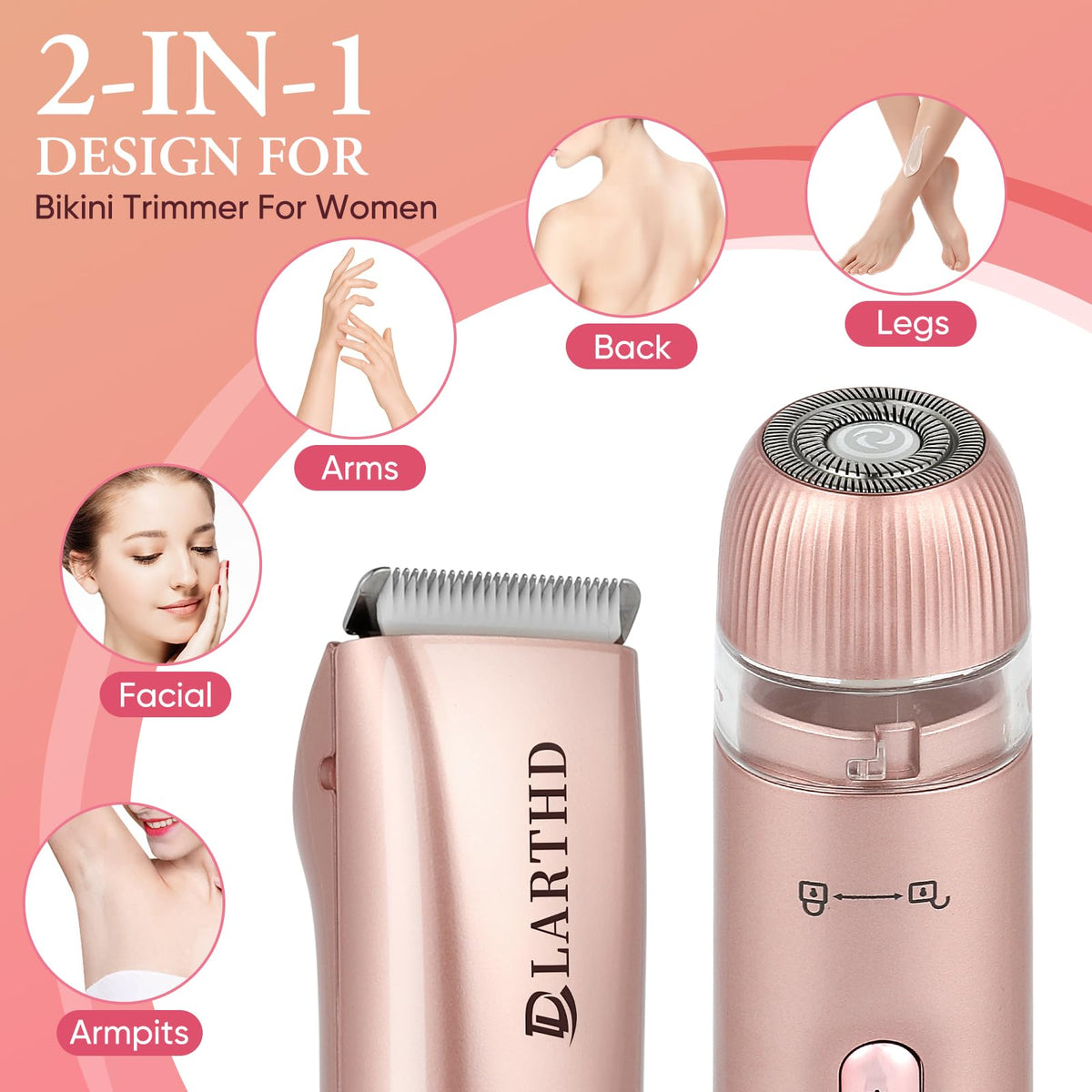 LARTHD Flawless dual-head underarm trimmer for smooth maintenance.