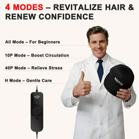 Laser Hair Growth Cap back view demonstrating breathable fabric and fit